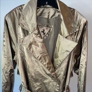 Womens Albert Nipon Sport Gold Raincoat Trench Coat 
Double breasted